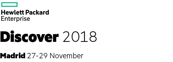 Hewlett Packard Enterprise logo | Discover 2018 Madrid 27-29 November